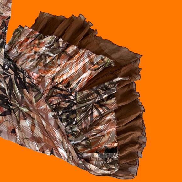 00's vintage earthy silk chiffon y2k halter asymmetrical dress Size 6 caché - Picture 4 of 15